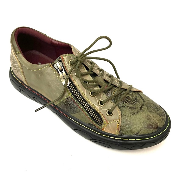 L’Artiste Danli-Bloom Sneaker Shoe in Olive Multi Size 38 US 8 - Picture 1 of 11